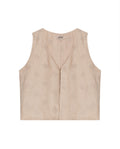 Womens Embroidered Linen-Effect Vest - Beige 63_711H714_BEI161407_3