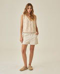 Womens Embroidered Linen-Effect Vest - Beige 63_711H714_BEI161407_4