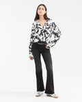Women's Oversized Deconstructed Floral Shirt with Lurex in Viscose - 2