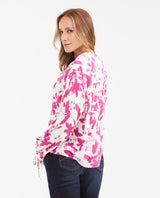 Women's Oversized Deconstructed Floral Shirt with Lurex in Viscose - 5