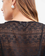 Women's Fitted High Neck Lace Shirt with Internal Top in Nylon-Elastane - 5