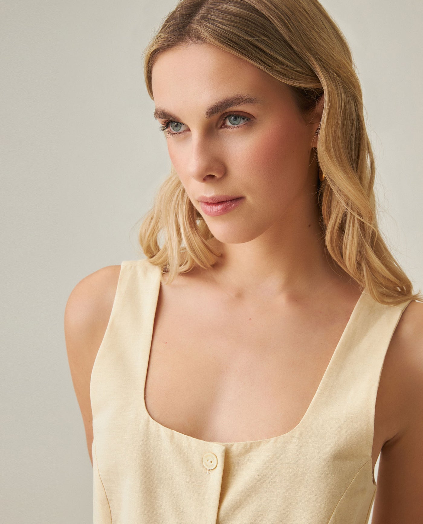 Women´s Linen Blouse - Yellow 63_712H008_AMA120815_5