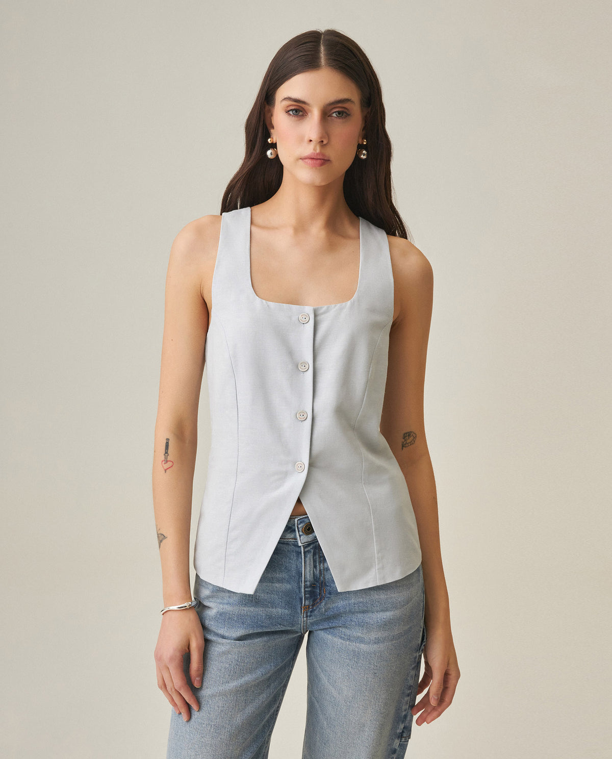 Women´s Linen Blouse - Blue 63_712H008_AZU134111_3