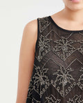 Women's Mesh Top Sleeveless Beaded Detail in Polyamide - 2