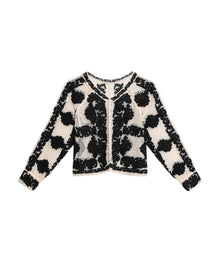 Womens Open-Knit Floral Shirt - Black 63_714H008_NEG194007_3