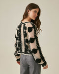 Womens Open-Knit Floral Shirt - Black 63_714H008_NEG194007_6