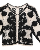 Womens Open-Knit Floral Shirt - Black 63_714H008_NEG194007_8