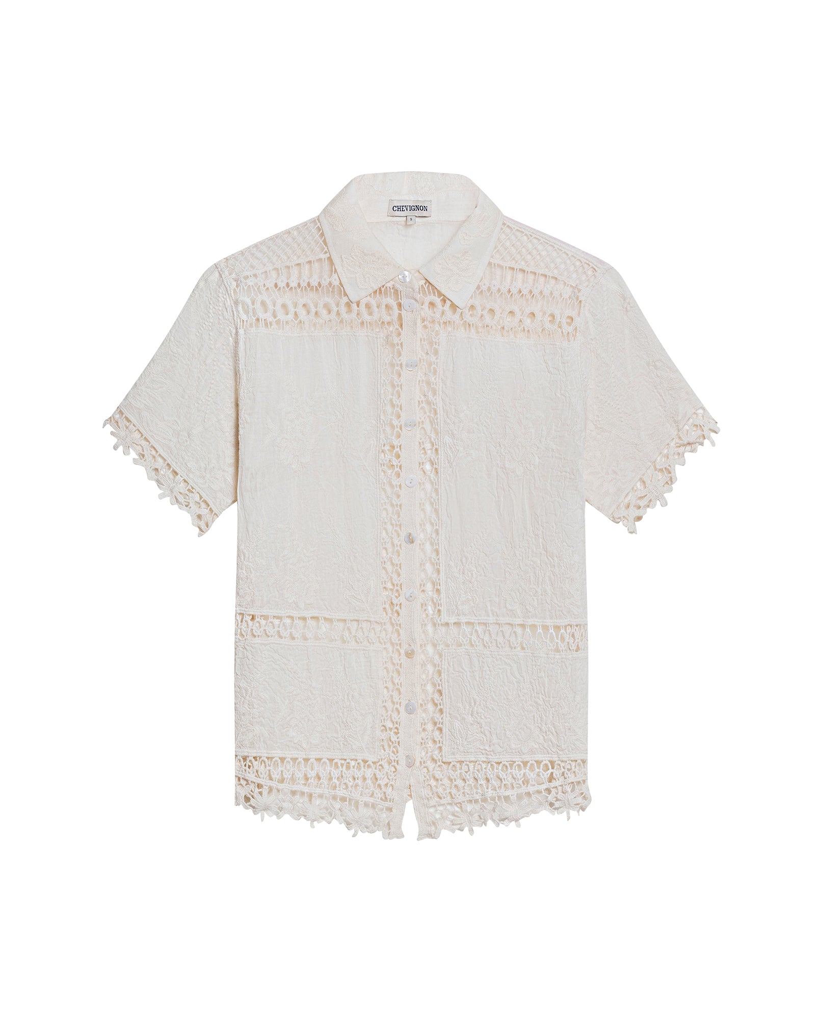 Womens Lace Insert Shirt - Raw 63_714H009_CRU110103_3