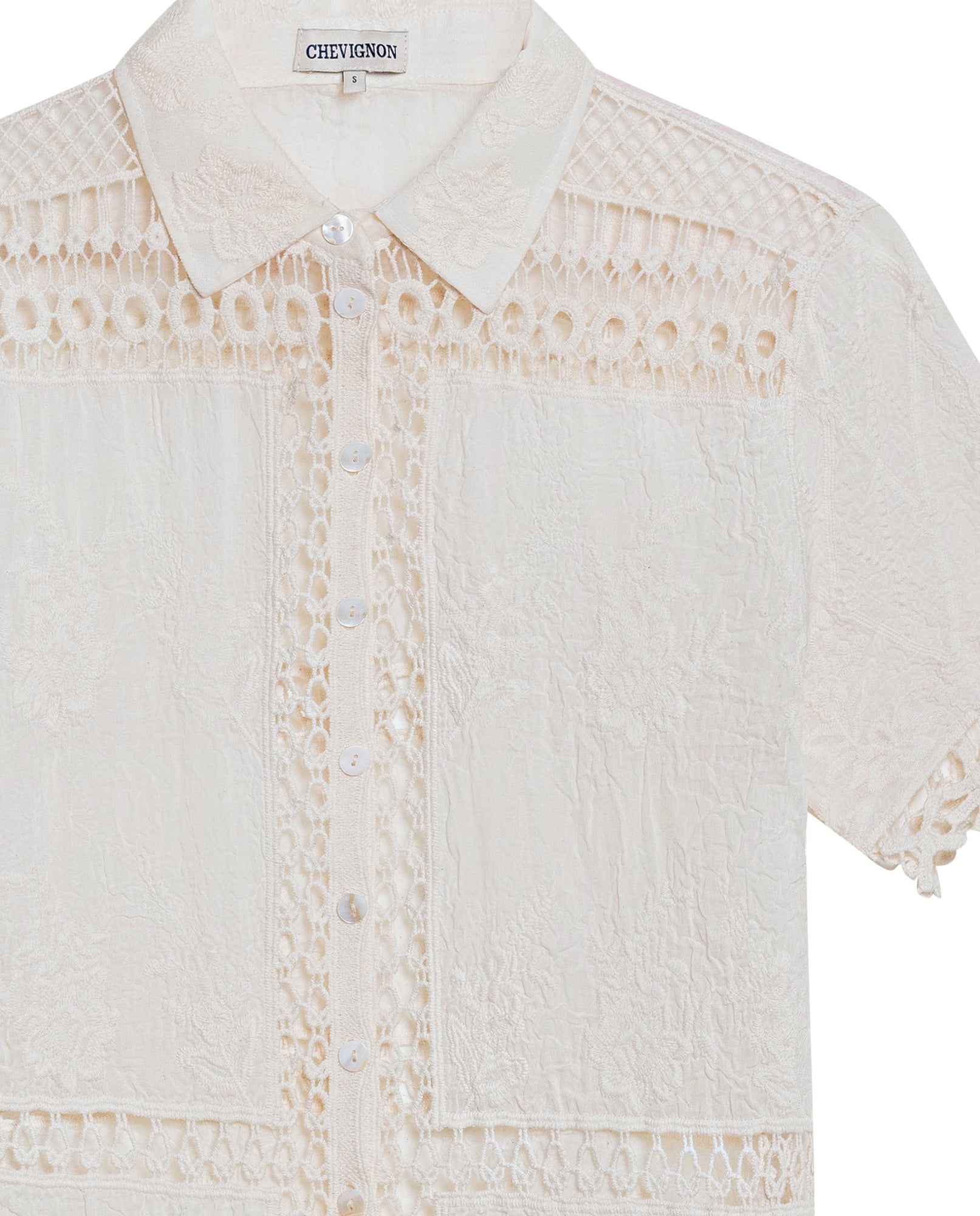 Womens Lace Insert Shirt - Raw 63_714H009_CRU110103_8