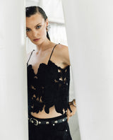 Womens V-Neck Cutwork Embroidered Top - Special Collection - Black 63_714H501_NEG194007_0