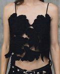 Womens V-Neck Cutwork Embroidered Top - Special Collection - Black 63_714H501_NEG194007_3