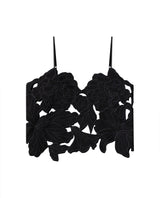 Womens V-Neck Cutwork Embroidered Top - Special Collection - Black 63_714H501_NEG194007_5