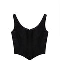 Womens V-Neck Corset-Style Crop Top - Special Collection - Black 63_714H503_NEG194007_4