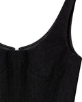 Womens V-Neck Corset-Style Crop Top - Special Collection - Black 63_714H503_NEG194007_5