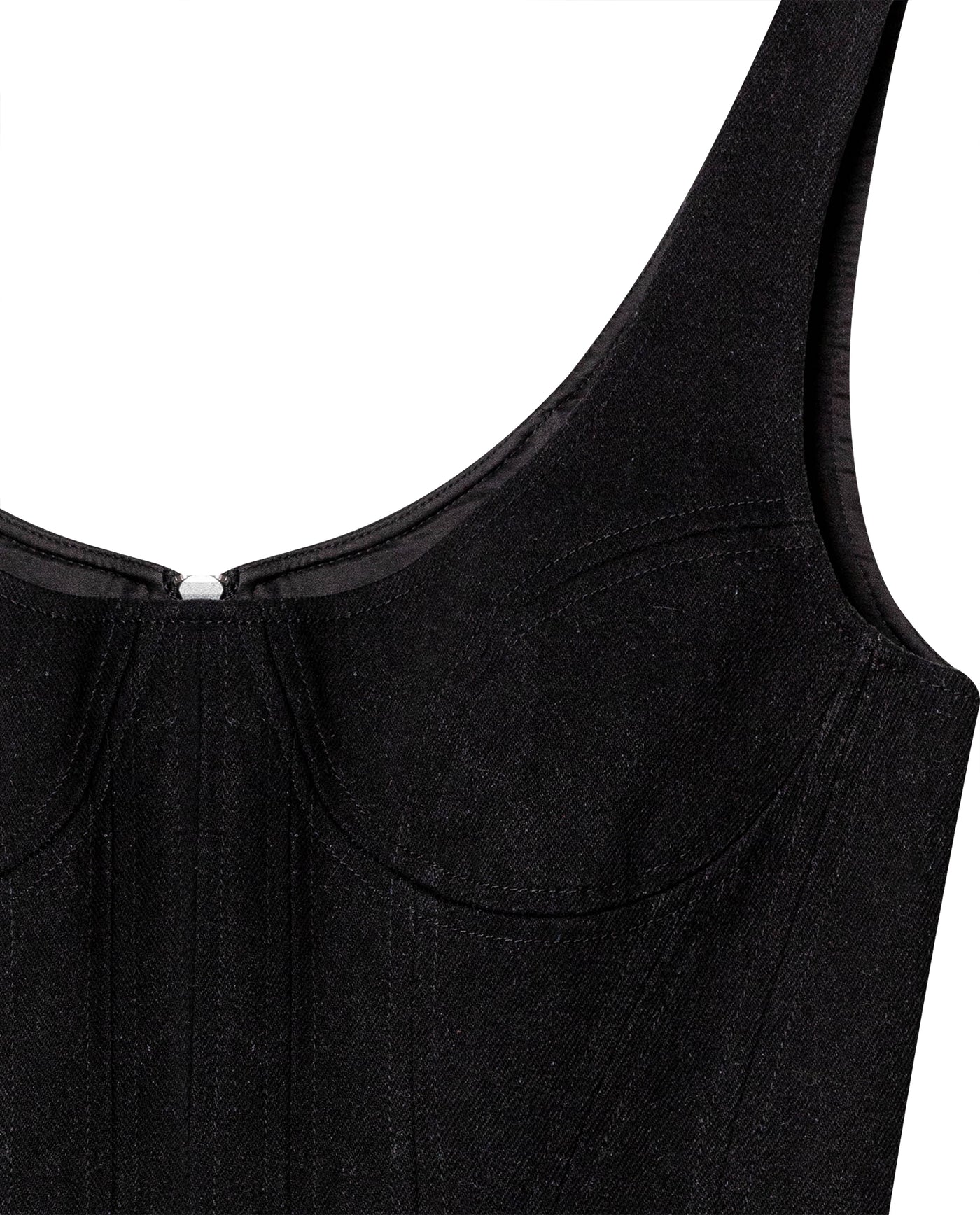 Womens V-Neck Corset-Style Crop Top - Special Collection - Black 63_714H503_NEG194007_5