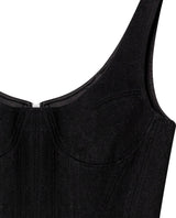 Womens V-Neck Corset-Style Crop Top - Special Collection - Black 63_714H503_NEG194007_5