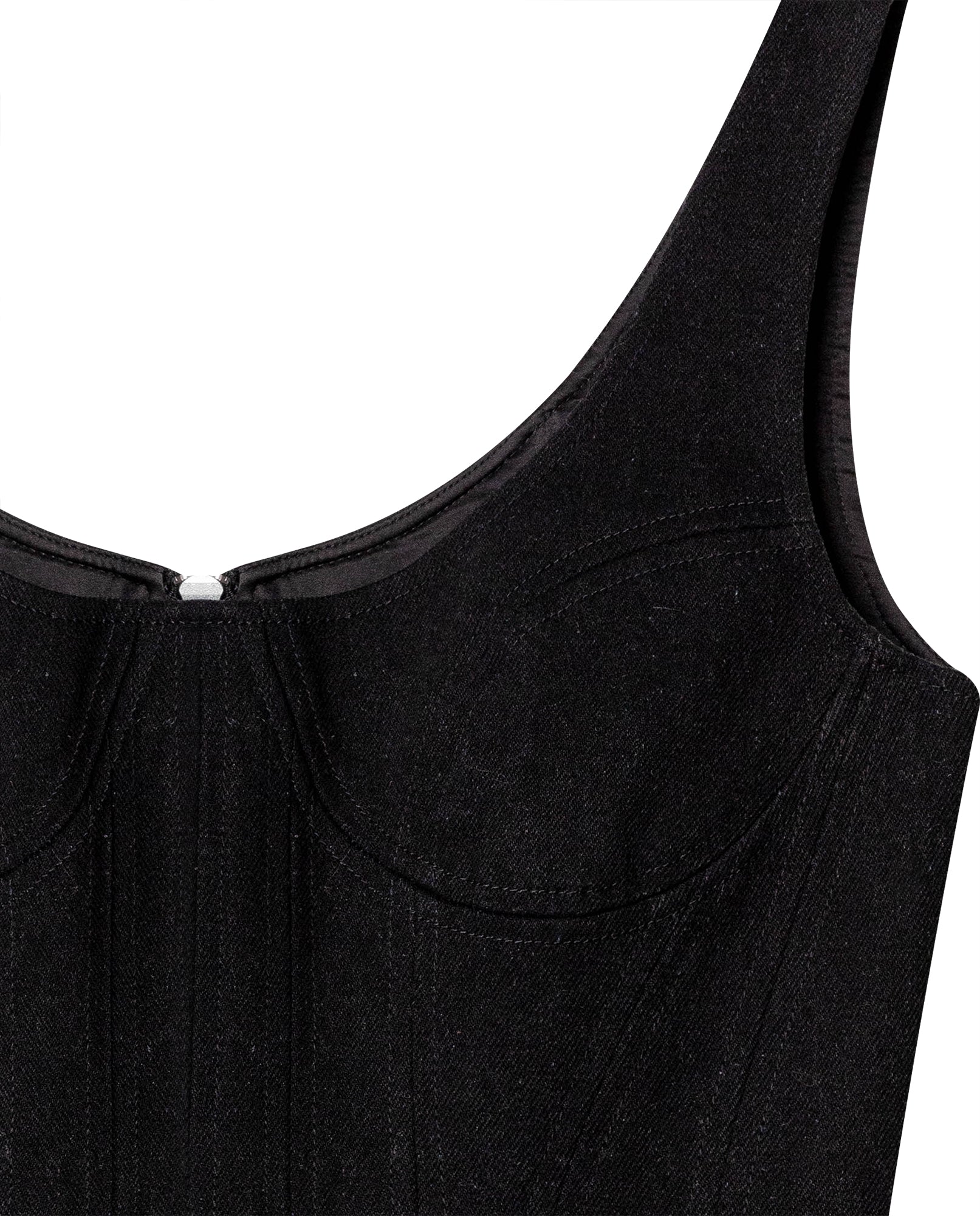 Womens V-Neck Corset-Style Crop Top - Special Collection - Black 63_714H503_NEG194007_5
