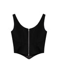 Womens V-Neck Corset-Style Crop Top - Special Collection - Black 63_714H503_NEG194007_6