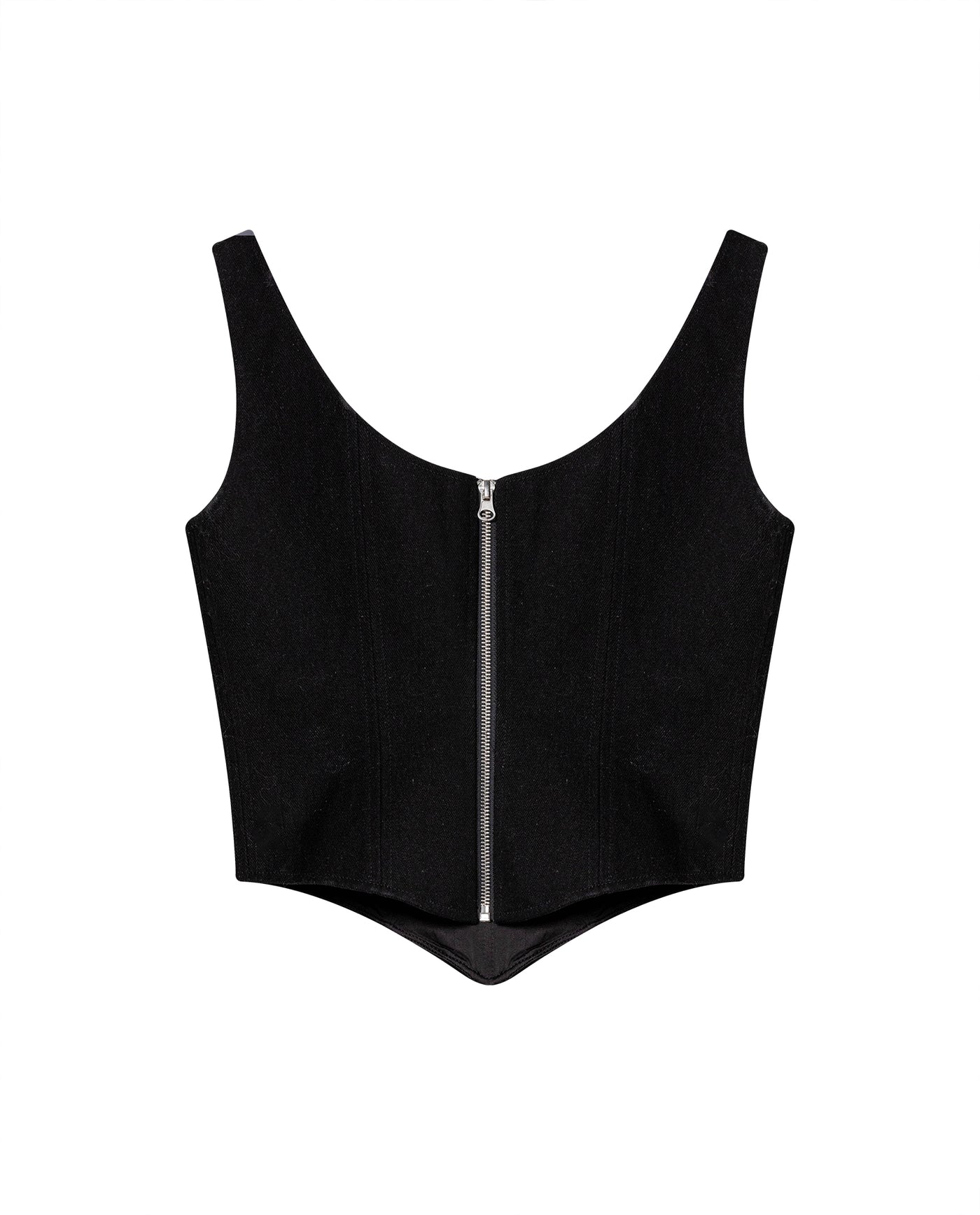 Womens V-Neck Corset-Style Crop Top - Special Collection - Black 63_714H503_NEG194007_6