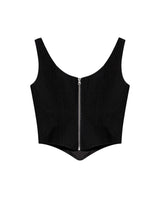 Womens V-Neck Corset-Style Crop Top - Special Collection - Black 63_714H503_NEG194007_6