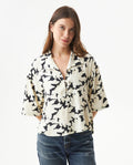 Women's Nature Print Wide Shirt in Viscose, Tidemark - 2