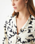 Women's Nature Print Wide Shirt in Viscose, Tidemark - 4