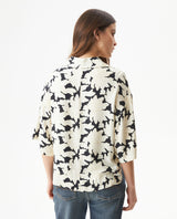 Women's Nature Print Wide Shirt in Viscose, Tidemark - 6
