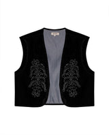 Women's Denim Sleeveless Vest in Cotton-Polyester Blend, Evening - 1