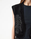 Women's Denim Sleeveless Vest in Cotton-Polyester Blend, Evening - 4