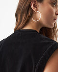 Women's Denim Sleeveless Vest in Cotton-Polyester Blend, Evening - 6