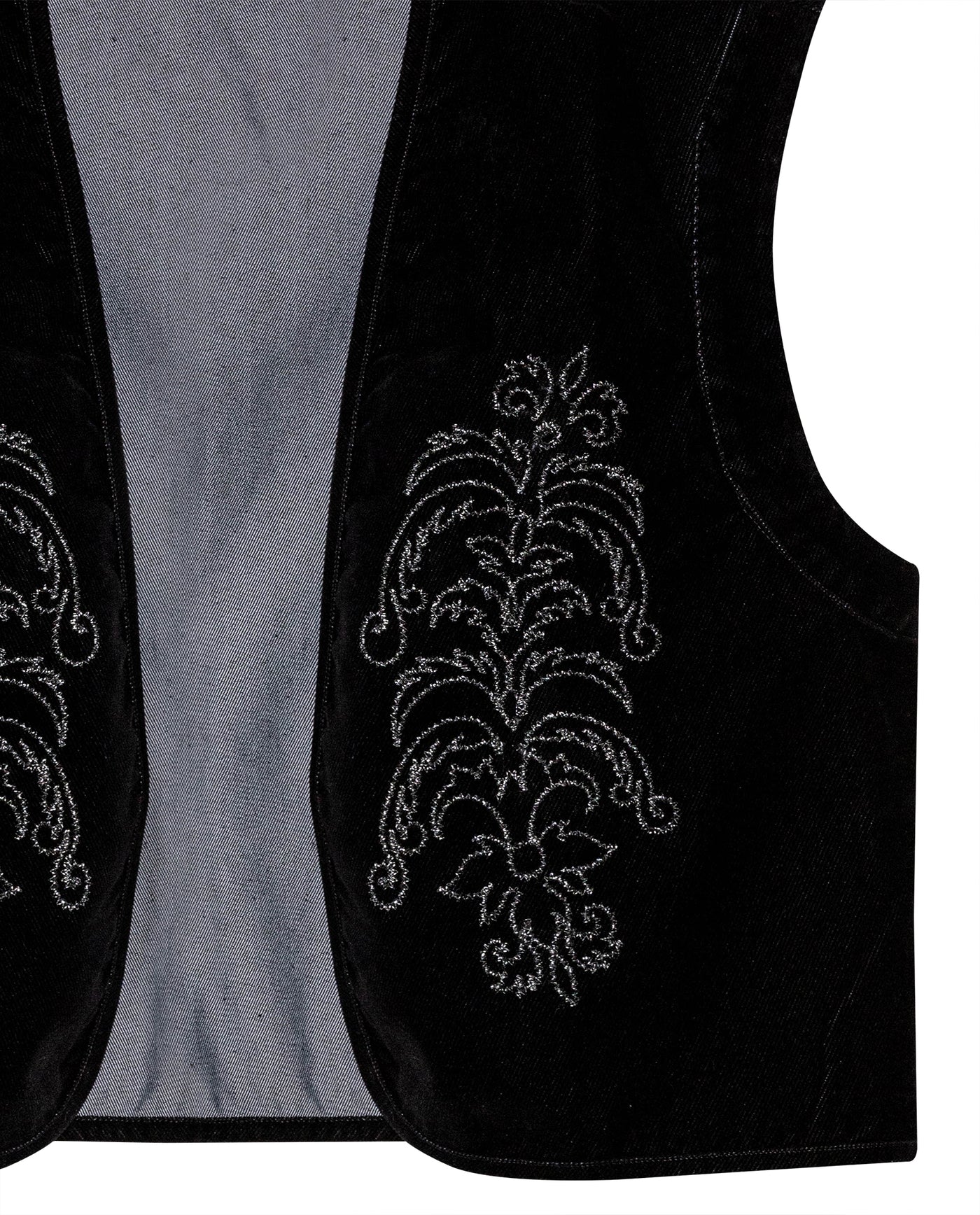 Women's Denim Sleeveless Vest in Cotton-Polyester Blend, Evening - 7