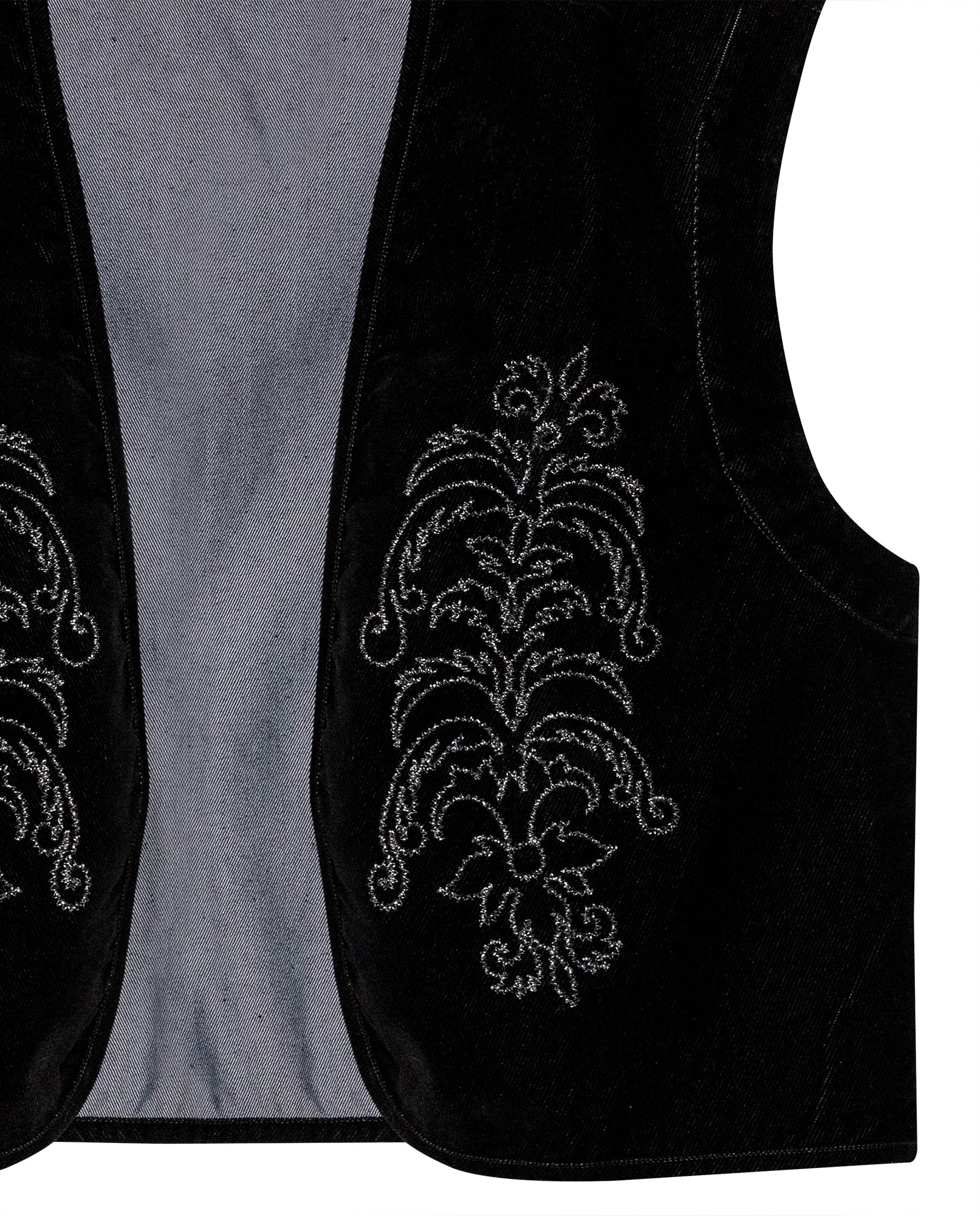 Women's Denim Sleeveless Vest in Cotton-Polyester Blend, Evening - 7