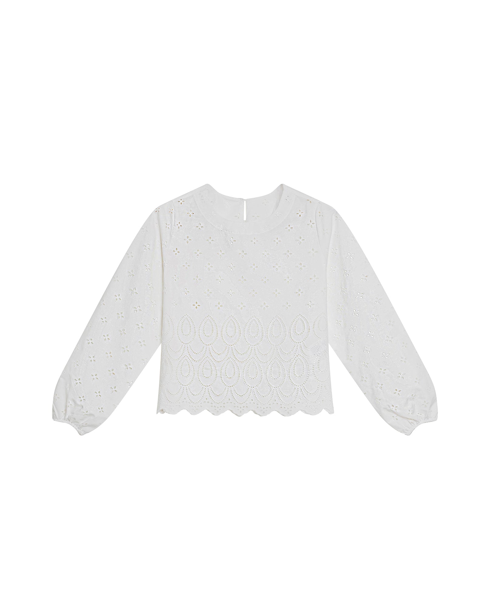 Women's Continuous Embroidered Wide Shirt in Polyester-Cotton Blend, Ceremony - 1