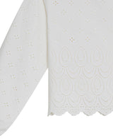Women's Continuous Embroidered Wide Shirt in Polyester-Cotton Blend, Ceremony - 7