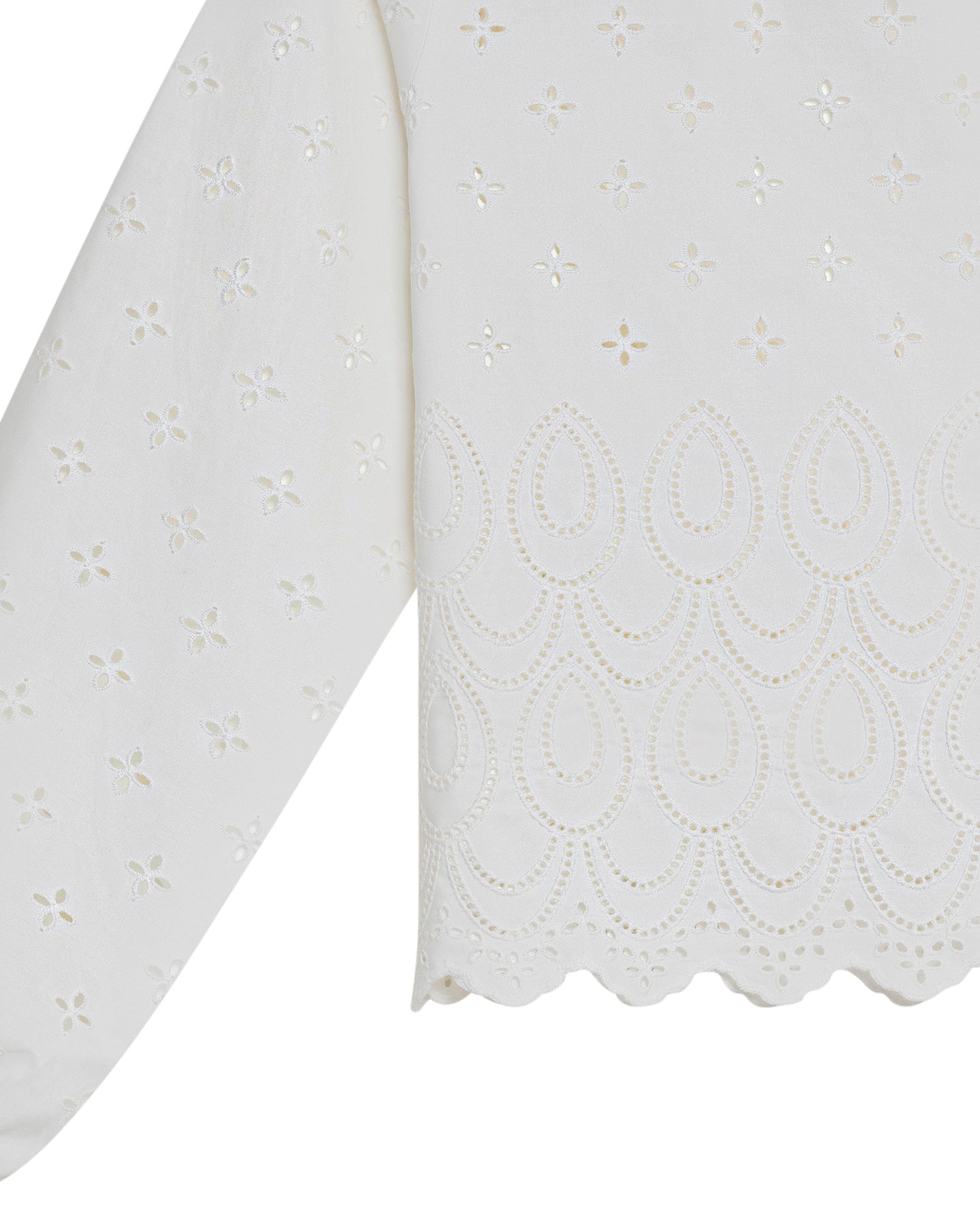 Women's Continuous Embroidered Wide Shirt in Polyester-Cotton Blend, Ceremony - 7