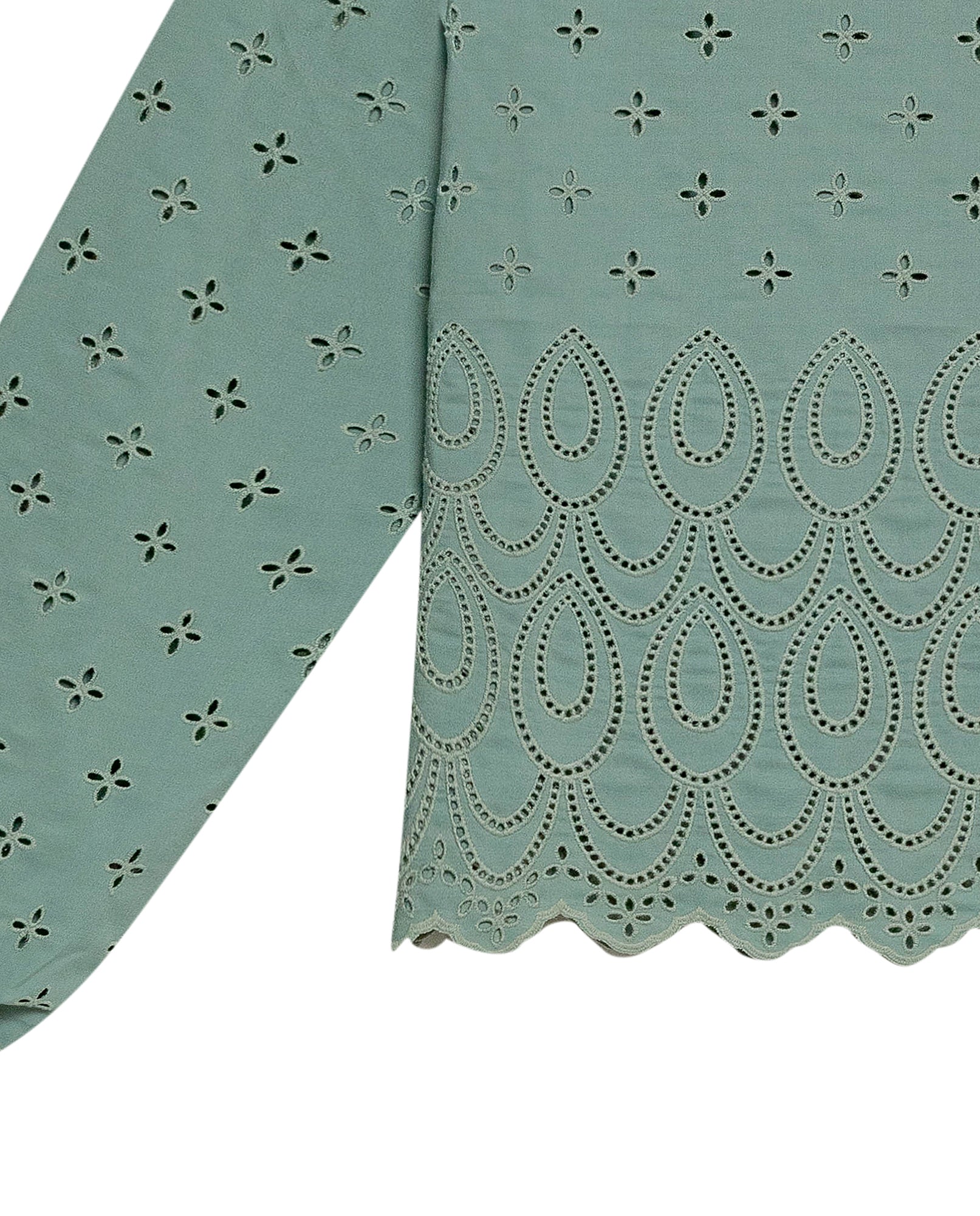 Women's Continuous Embroidered Wide Shirt in Polyester-Cotton Blend, Ceremony - 7