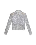 Women's Sequined Regular Fit Shirt in Polyester Stretch Blend, Ballroom - 1