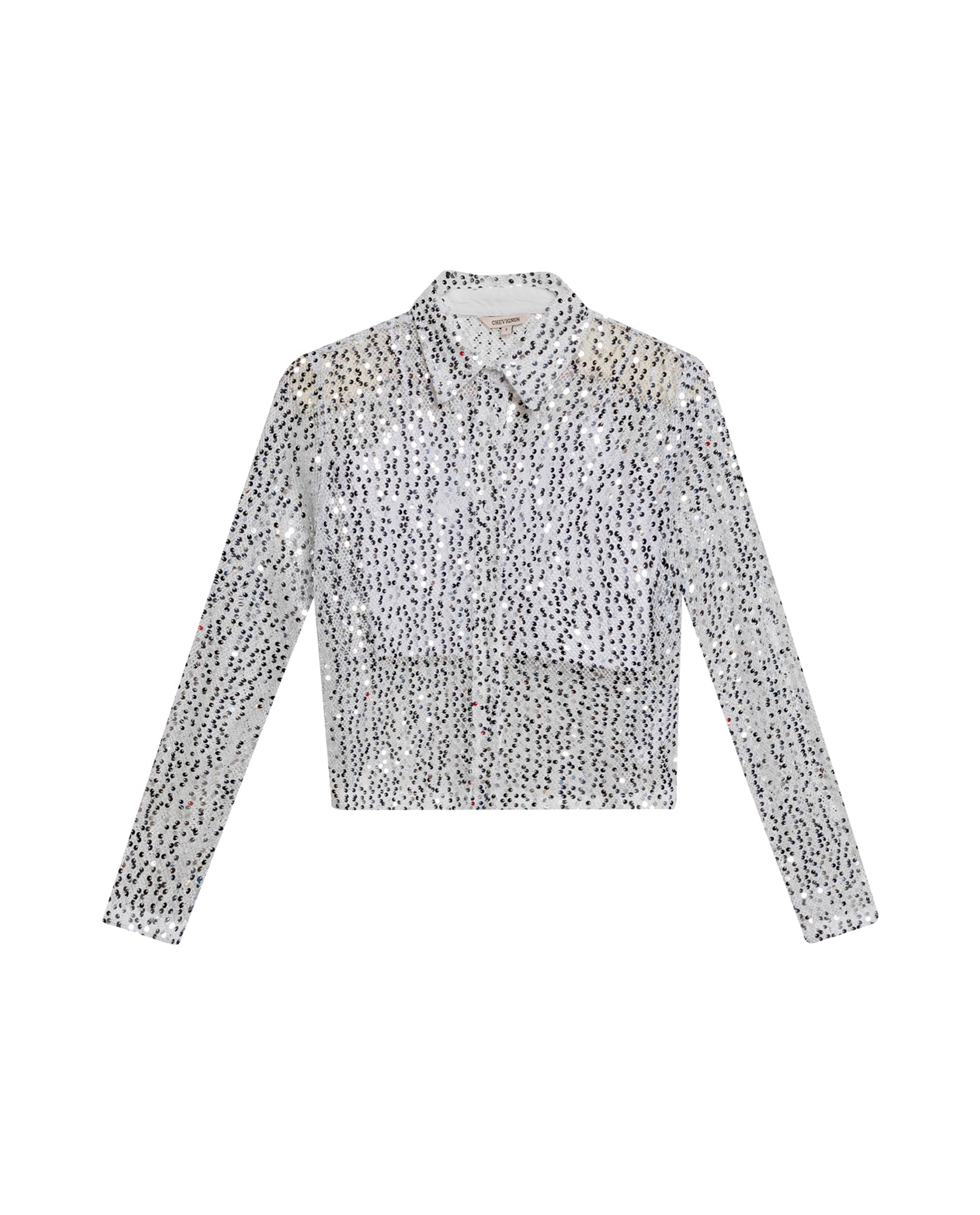 Women's Sequined Regular Fit Shirt in Polyester Stretch Blend, Ballroom - 1