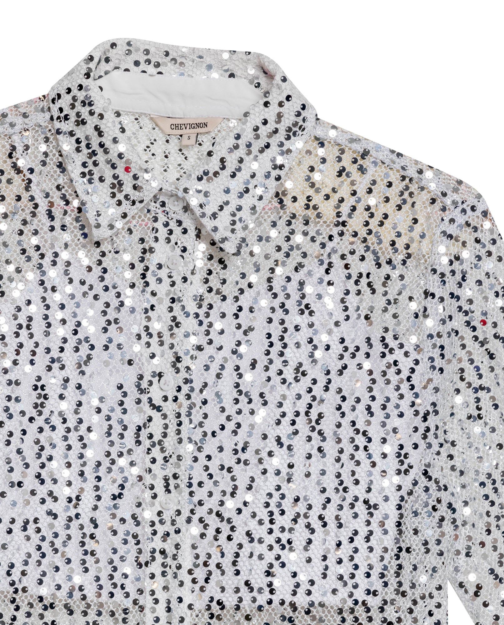 Women's Sequined Regular Fit Shirt in Polyester Stretch Blend, Ballroom - 7