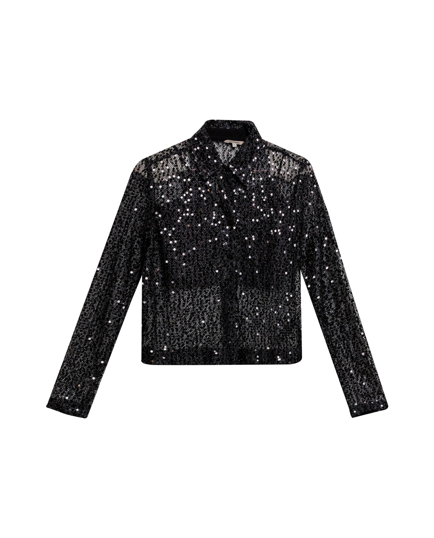 Women's Sequined Regular Fit Shirt in Polyester Stretch Blend, Ballroom - 1