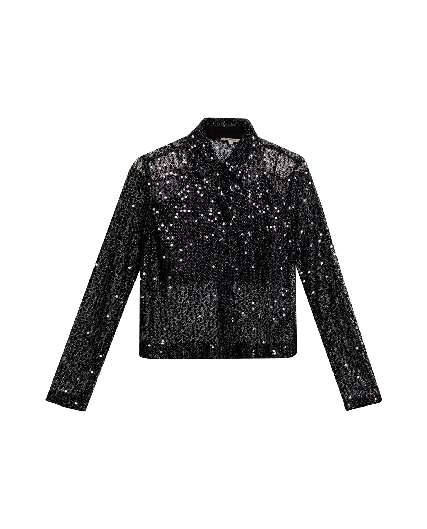 Women's Sequined Regular Fit Shirt in Polyester Stretch Blend, Ballroom - 1