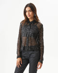 Women's Sequined Regular Fit Shirt in Polyester Stretch Blend, Ballroom - 2