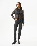 Women's Sequined Regular Fit Shirt in Polyester Stretch Blend, Ballroom - 3