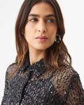 Women's Sequined Regular Fit Shirt in Polyester Stretch Blend, Ballroom - 4