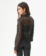 Women's Sequined Regular Fit Shirt in Polyester Stretch Blend, Ballroom - 5