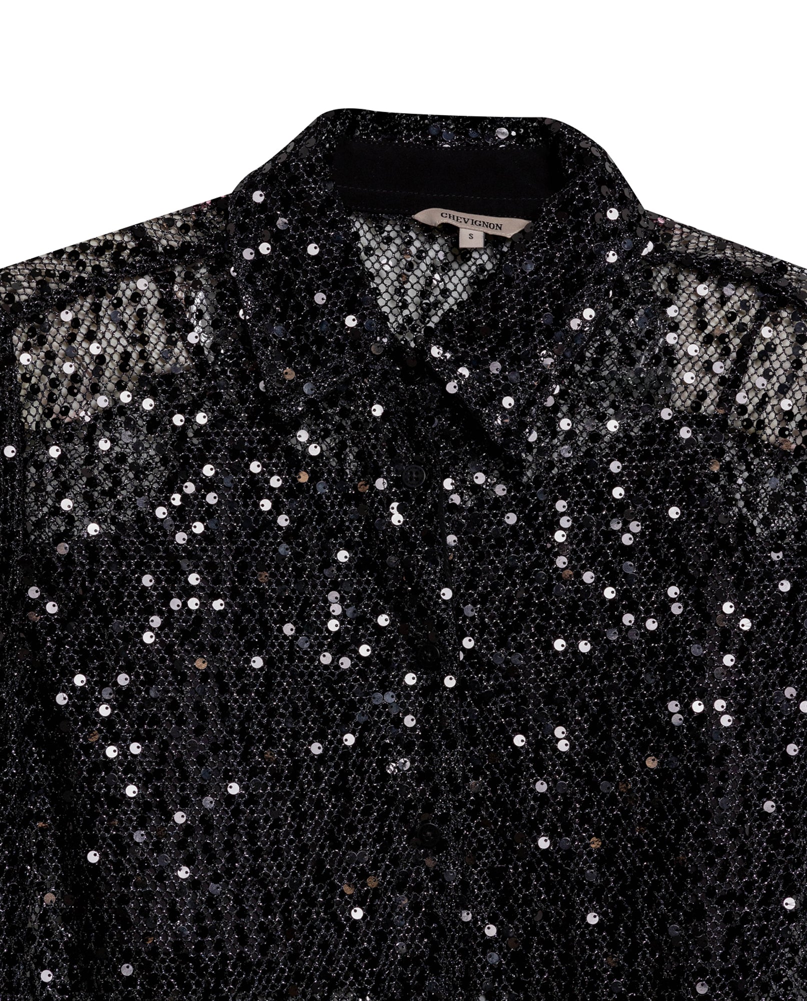 Women's Sequined Regular Fit Shirt in Polyester Stretch Blend, Ballroom - 7