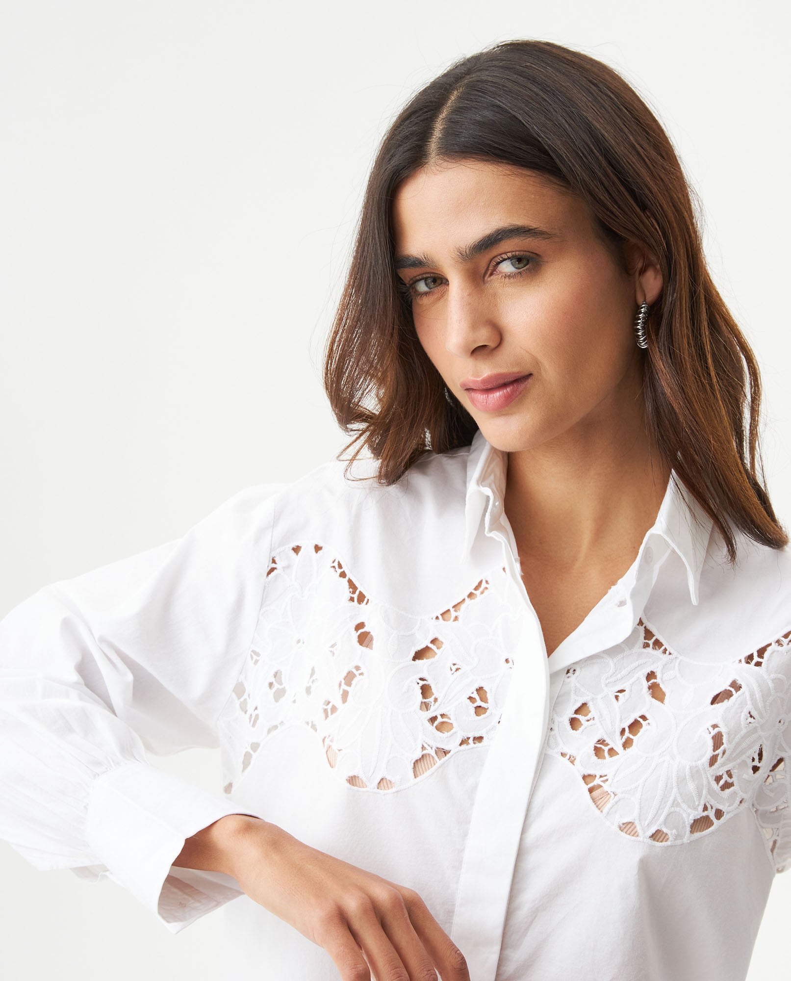 Camisa Silueta Slim para Mujer - White 63_719G009_BLA110601_5