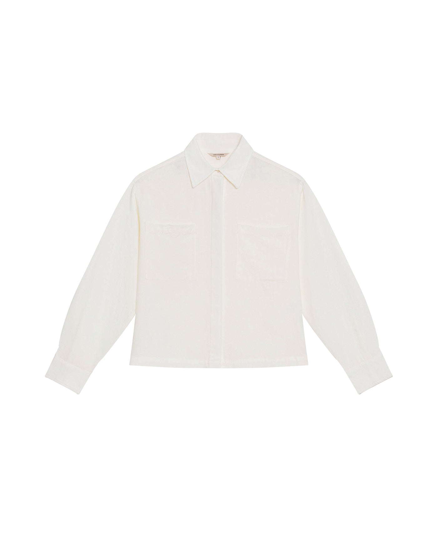 Women's Patch Pocket Straight Shirt in Rayon-Linen Blend, Celebration - 1
