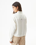 Women's Patch Pocket Straight Shirt in Rayon-Linen Blend, Celebration - 5