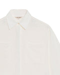 Women's Patch Pocket Straight Shirt in Rayon-Linen Blend, Celebration - 7